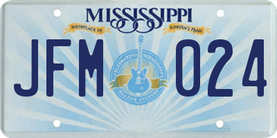 MS license plate JFM024