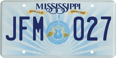 MS license plate JFM027
