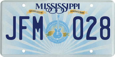 MS license plate JFM028