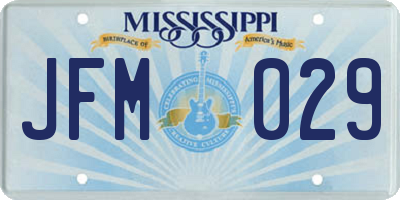 MS license plate JFM029
