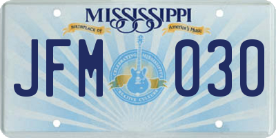 MS license plate JFM030