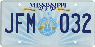 MS license plate JFM032