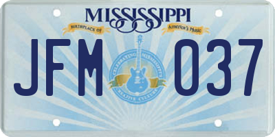 MS license plate JFM037