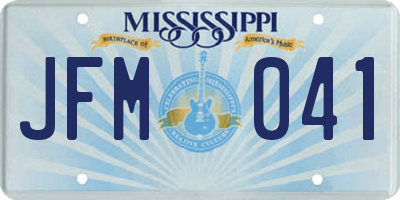MS license plate JFM041