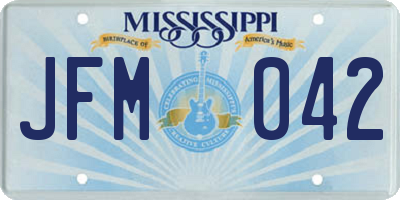 MS license plate JFM042
