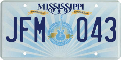 MS license plate JFM043