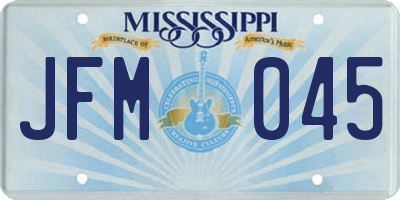 MS license plate JFM045