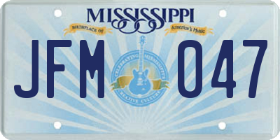 MS license plate JFM047