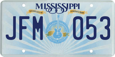 MS license plate JFM053