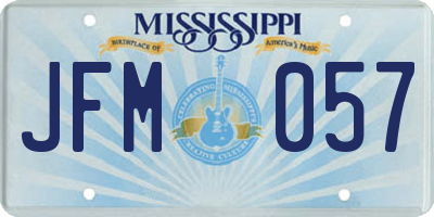 MS license plate JFM057