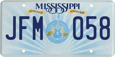 MS license plate JFM058