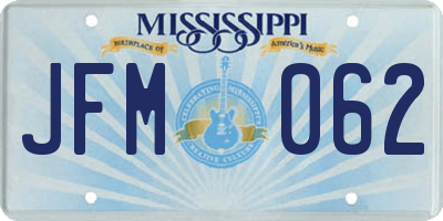 MS license plate JFM062