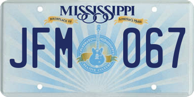 MS license plate JFM067