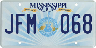 MS license plate JFM068