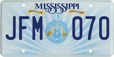 MS license plate JFM070