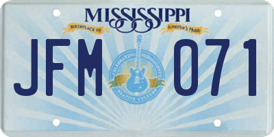 MS license plate JFM071