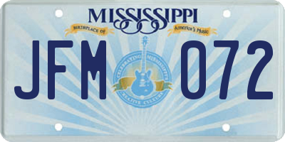 MS license plate JFM072