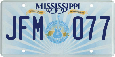 MS license plate JFM077