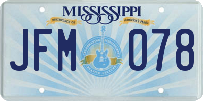 MS license plate JFM078