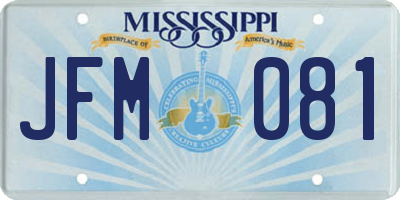 MS license plate JFM081