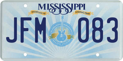 MS license plate JFM083
