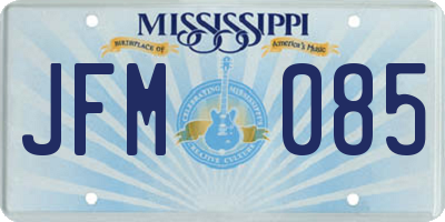 MS license plate JFM085