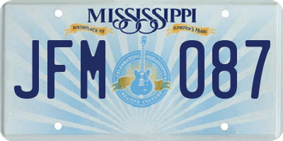MS license plate JFM087
