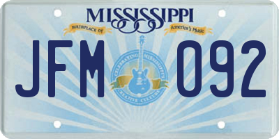 MS license plate JFM092