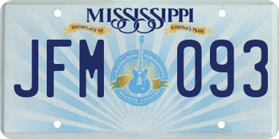 MS license plate JFM093