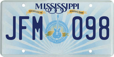 MS license plate JFM098