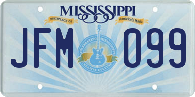 MS license plate JFM099