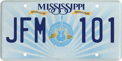 MS license plate JFM101