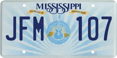 MS license plate JFM107