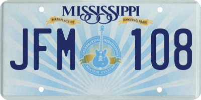 MS license plate JFM108