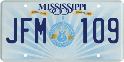 MS license plate JFM109
