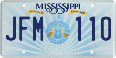 MS license plate JFM110