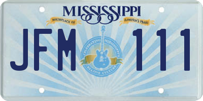 MS license plate JFM111