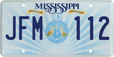 MS license plate JFM112