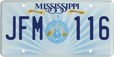 MS license plate JFM116