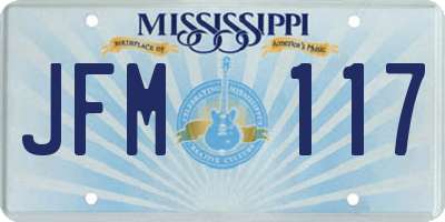 MS license plate JFM117