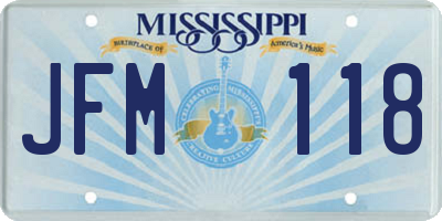 MS license plate JFM118
