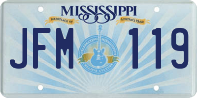 MS license plate JFM119