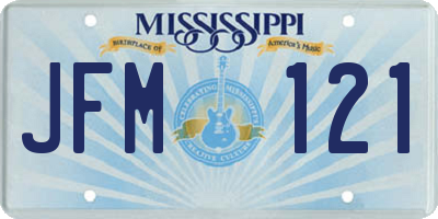 MS license plate JFM121