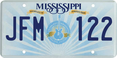 MS license plate JFM122