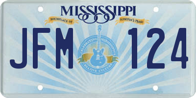MS license plate JFM124