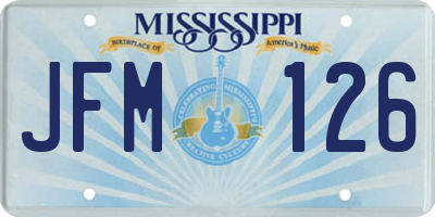 MS license plate JFM126