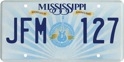 MS license plate JFM127