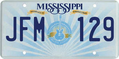 MS license plate JFM129