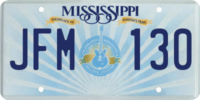 MS license plate JFM130