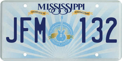 MS license plate JFM132